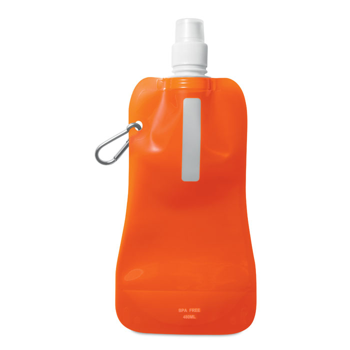 Gourde pliable et publicitaire 480 ml Gates Orange transparent
